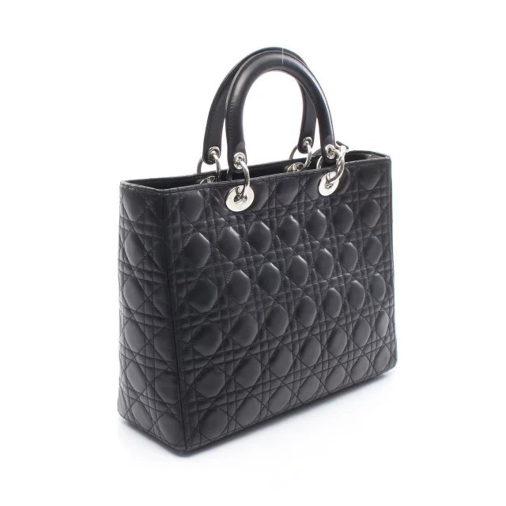 Dior Lady Black Handbag Cannage Leather Black